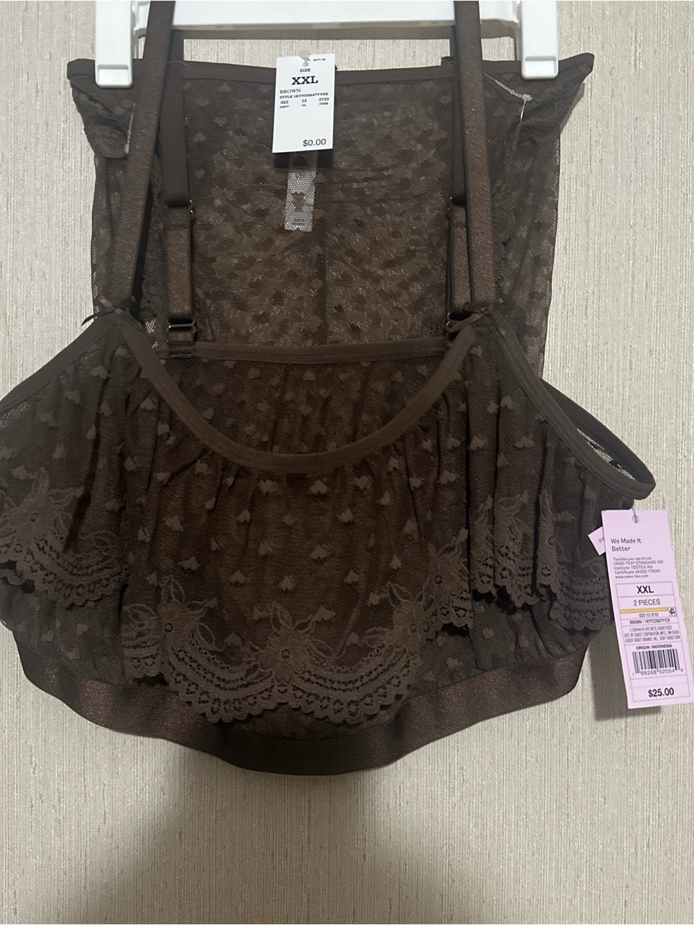 XXL Women’s Heart Lace & Cheeky set